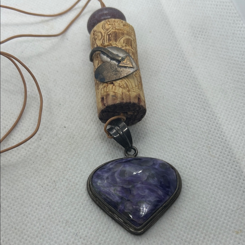 Artisan Purple Stone Pendant Necklace